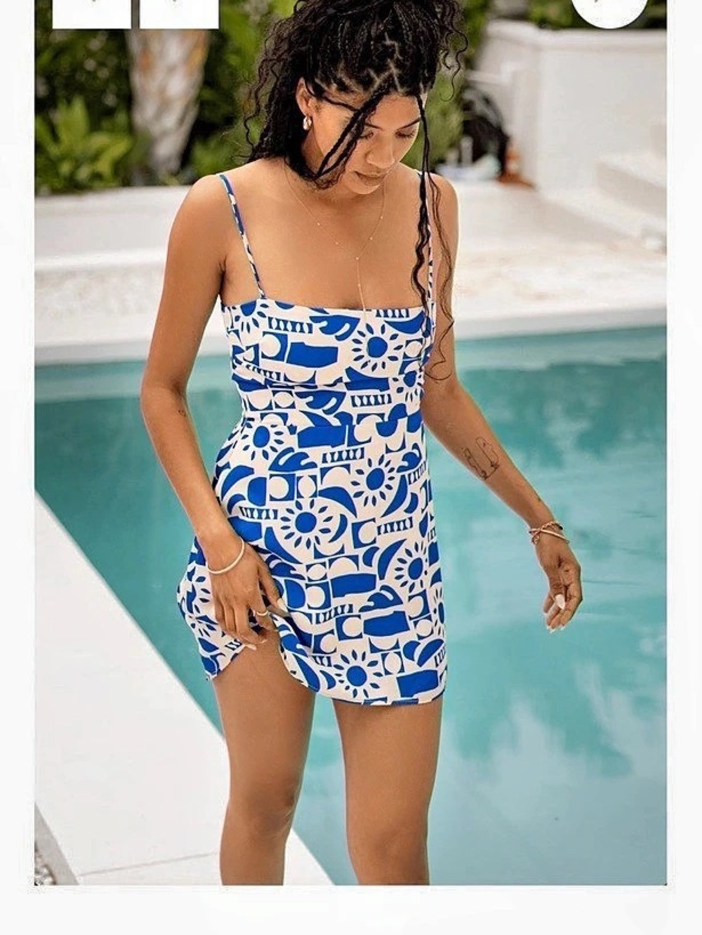 RESA Max Mini in Malibu Blue & White Mini Dress